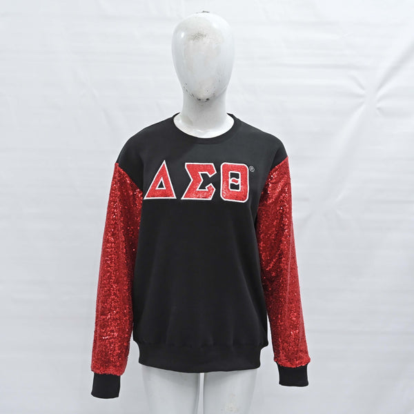 Delta Sweatshirt with Sequin Sleeves