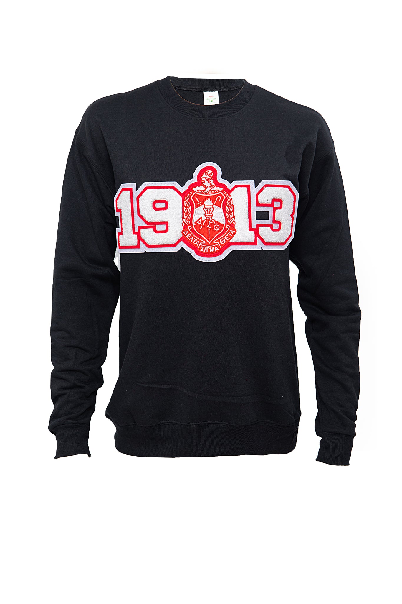 Delta Black Sweatshirt with White 1913 Chenille